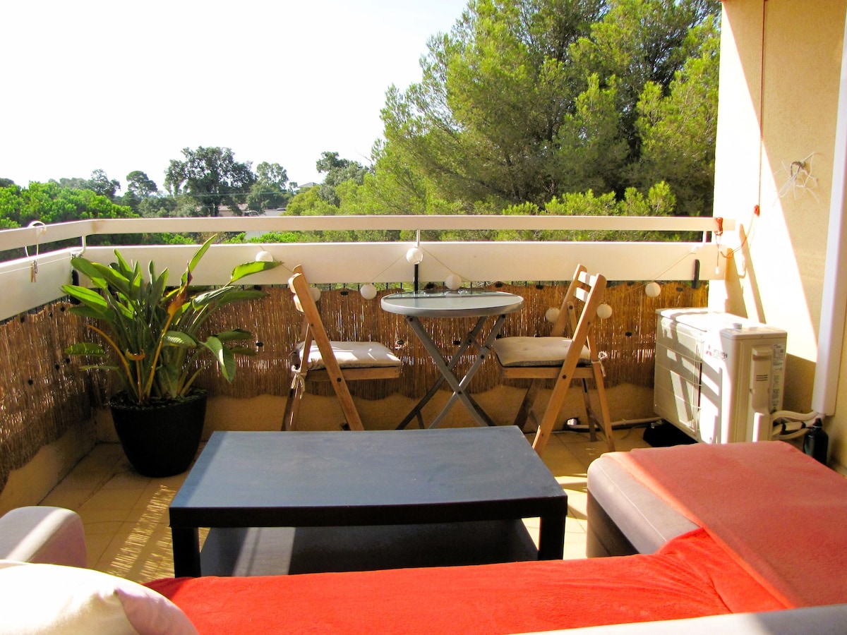 Boulouris, 2 min Péguière plage, Clim&Terrasse